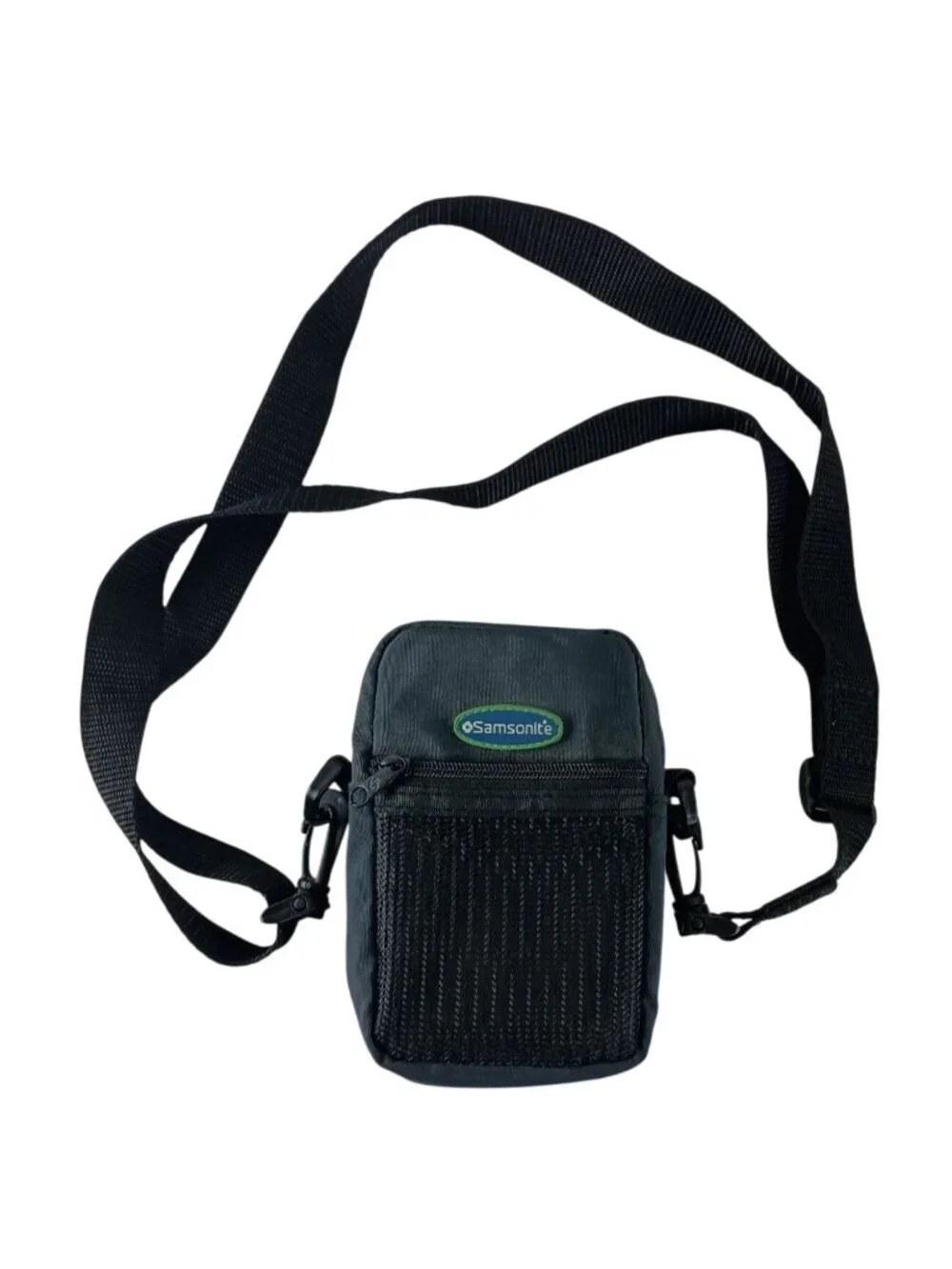 Samsonite Small Camera Bag Black 2 Pockets Case Belt Loop & Shoulder Strap